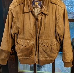 Leather bomber